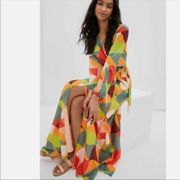 Anthropologie stunning mod wrap maxi dress S - Picture 2 of 11